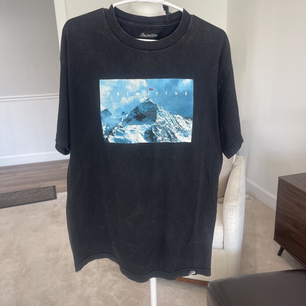 VTG Primitive Cotton T Shirt Sz Large Everest Hiking Black Short Sleeve Nature